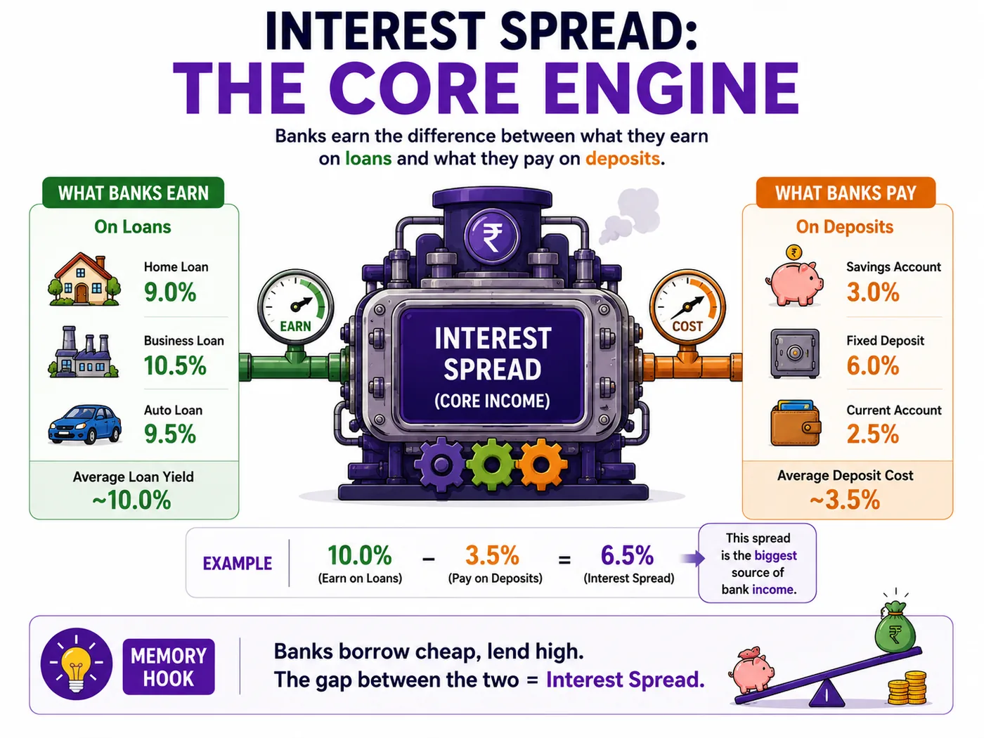 Interest spread as a core source of bank income