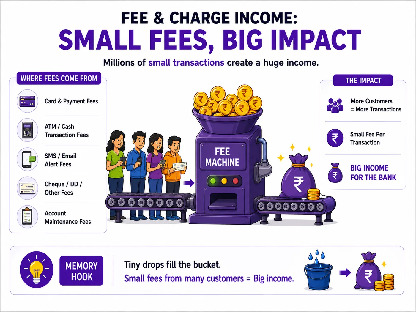 How small fees across many transactions create bank income