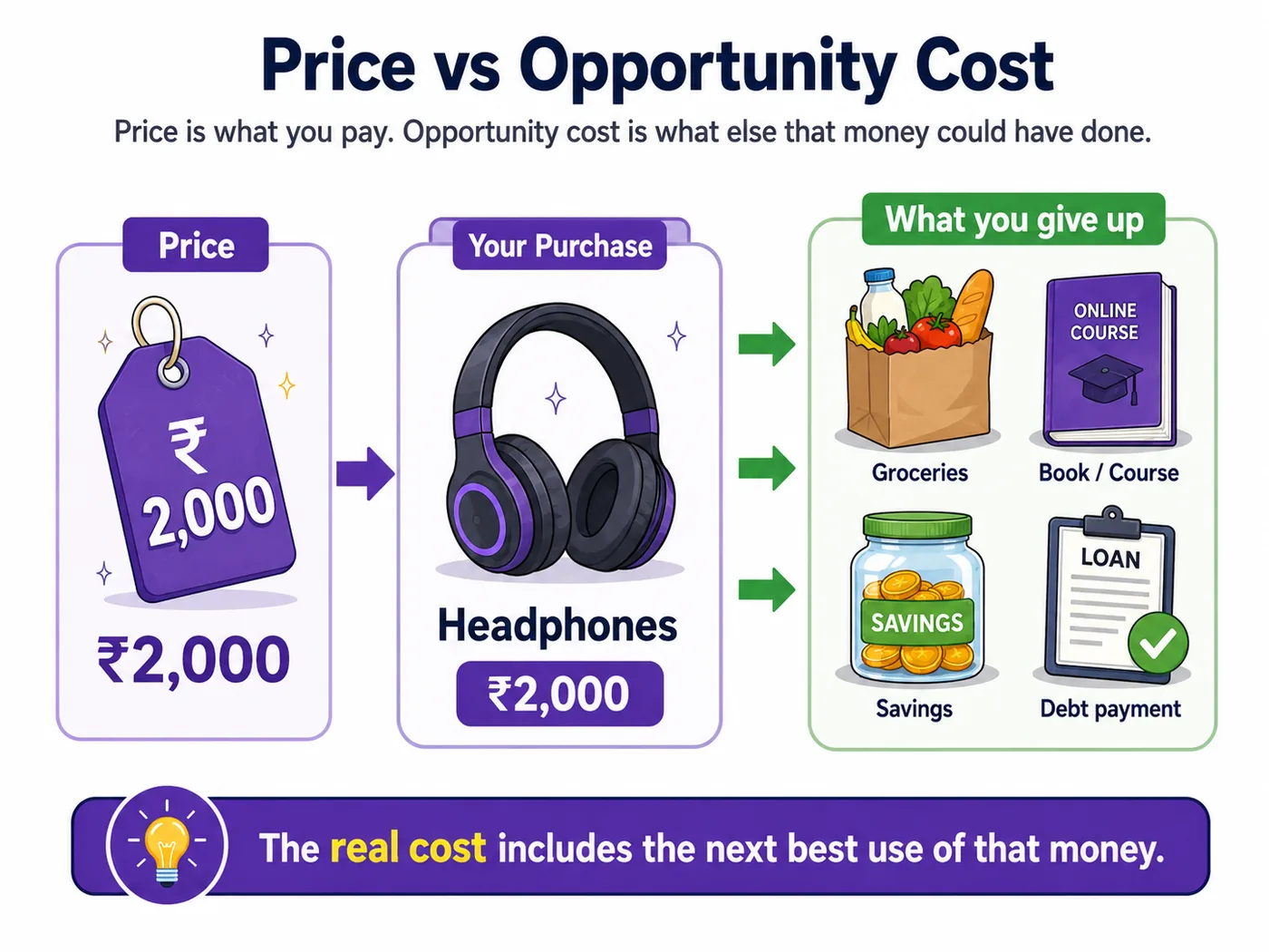Price compared with opportunity cost