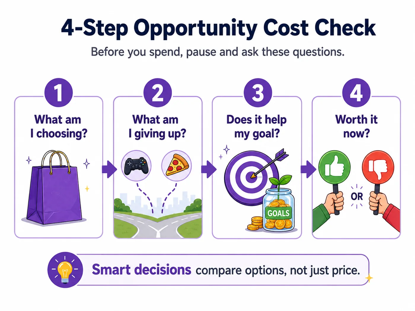 Four step opportunity cost decision framework